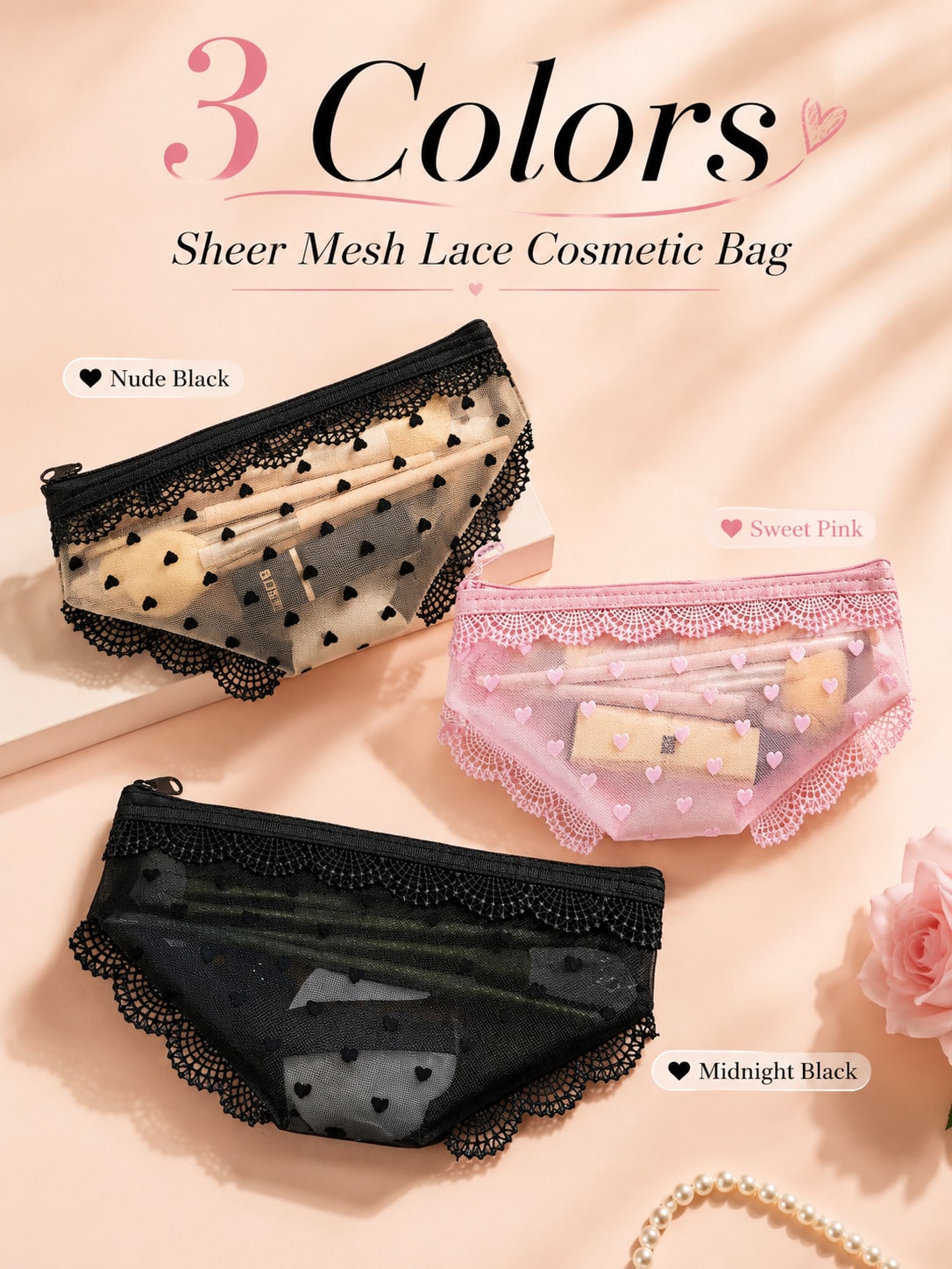 Skincare B Erl - Pochette de maquillage transparente et sexy