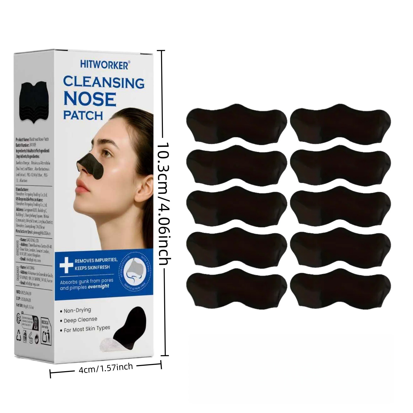 HITWORKER Patchs Nettoyants Po - Charcoal Pore Strip avis et prix